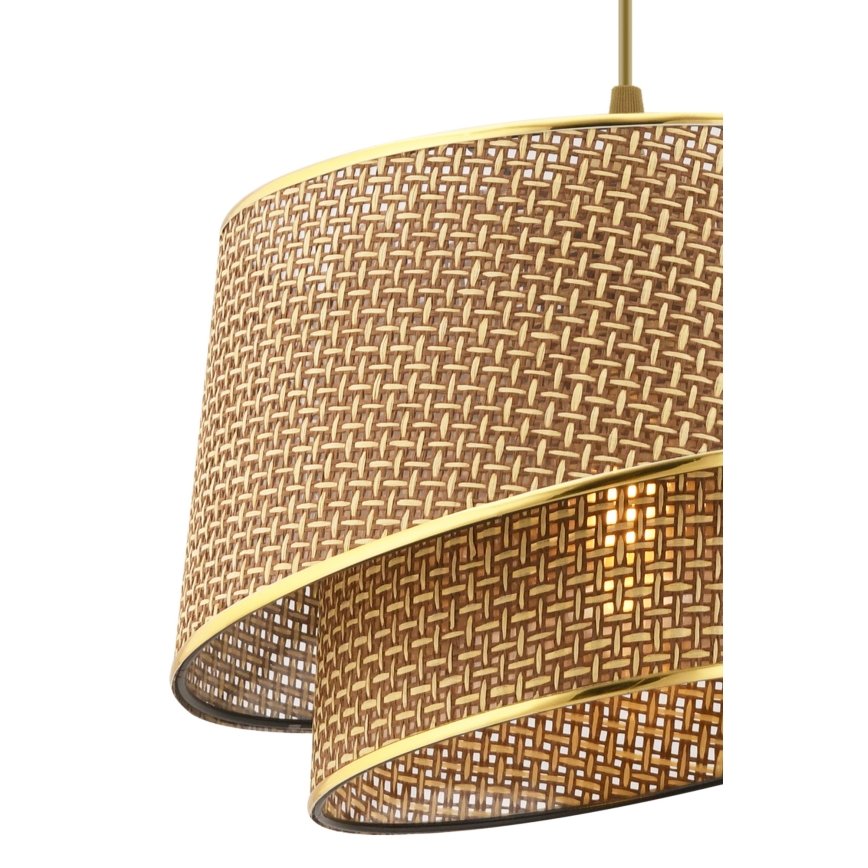 Lampa wisząca na lince BARETTE 1xE27/60W/230V brązowo-złota