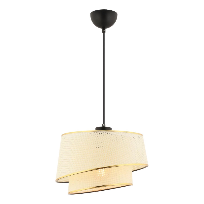 Lampa wisząca na lince BARETTE 1xE27/60W/230V kremowa/złota