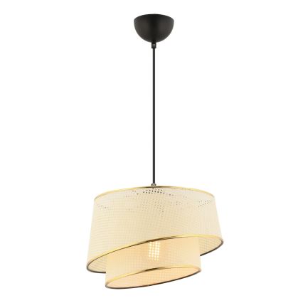 Lampa wisząca na lince BARETTE 1xE27/60W/230V kremowa/złota