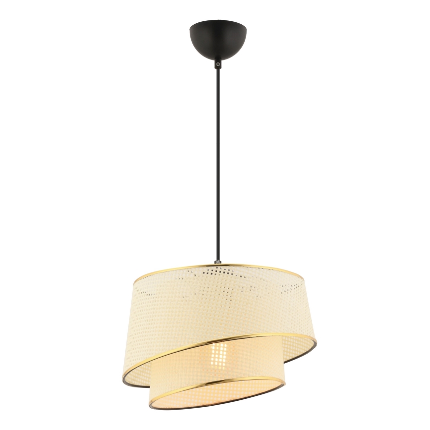 Lampa wisząca na lince BARETTE 1xE27/60W/230V kremowa/złota