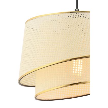 Lampa wisząca na lince BARETTE 1xE27/60W/230V kremowa/złota