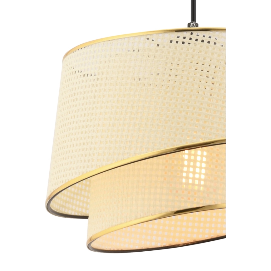 Lampa wisząca na lince BARETTE 1xE27/60W/230V kremowa/złota