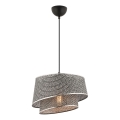 Lampa wisząca na lince BARETTE 1xE27/60W/230V szara/błyszczący chrom