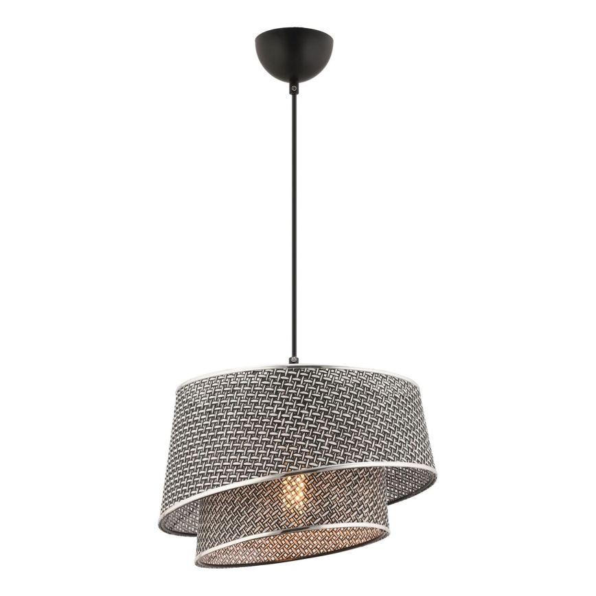 Lampa wisząca na lince BARETTE 1xE27/60W/230V szara/błyszczący chrom