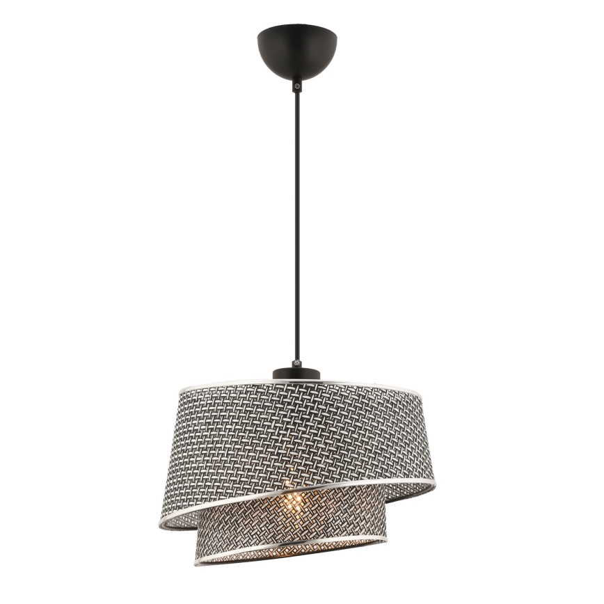 Lampa wisząca na lince BARETTE 1xE27/60W/230V szara/błyszczący chrom