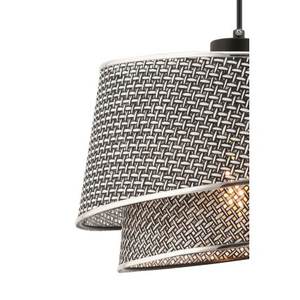 Lampa wisząca na lince BARETTE 1xE27/60W/230V szara/błyszczący chrom