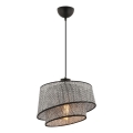 Lampa wisząca na lince BARETTE 1xE27/60W/230V szara/czarna