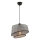Lampa wisząca na lince BARETTE 1xE27/60W/230V szara/czarna