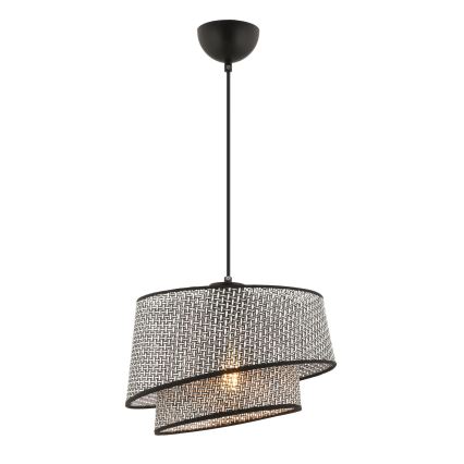 Lampa wisząca na lince BARETTE 1xE27/60W/230V szara/czarna