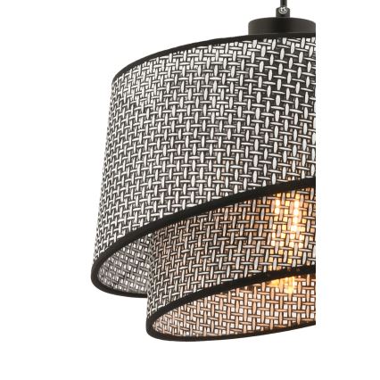 Lampa wisząca na lince BARETTE 1xE27/60W/230V szara/czarna