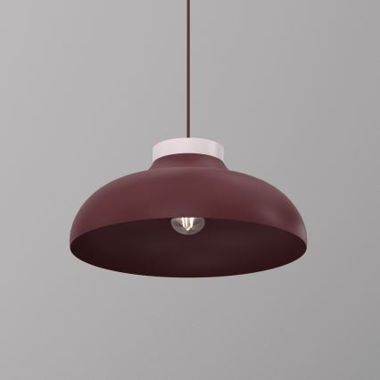 Lampa wisząca na lince BASCA 1xE27/15W/230V bordowy/kremowy