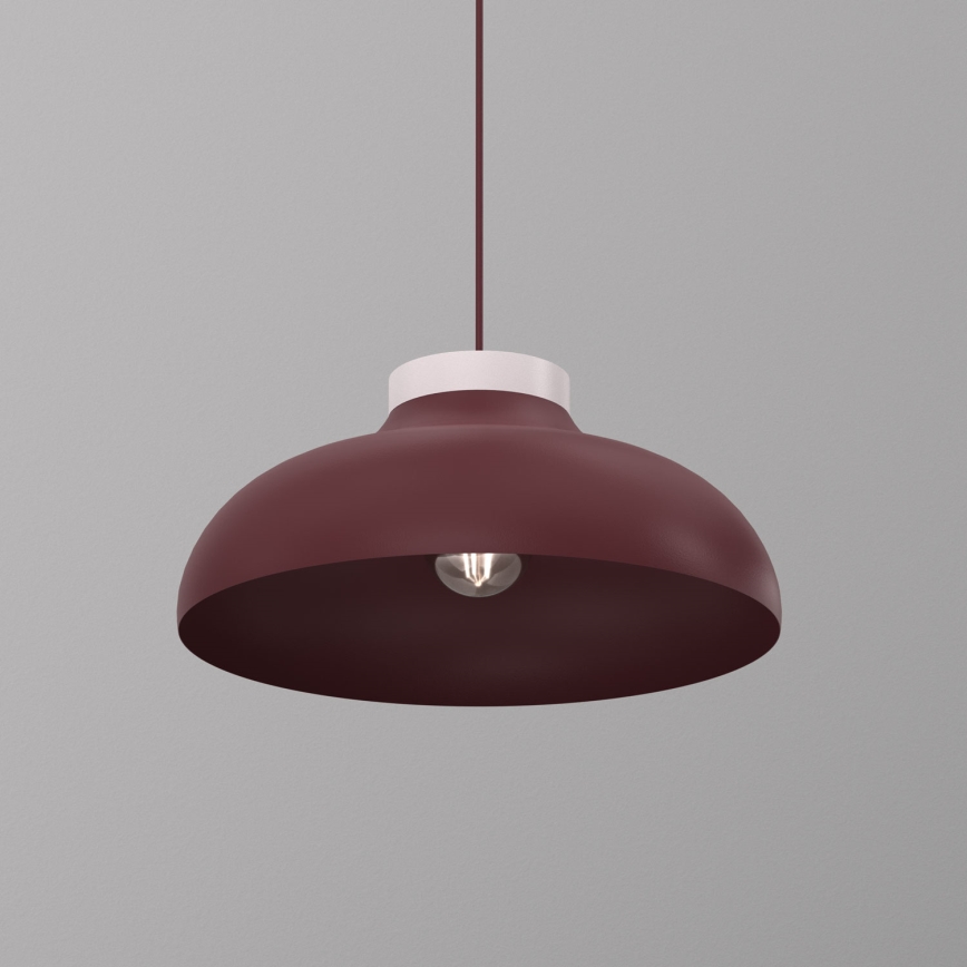 Lampa wisząca na lince BASCA 1xE27/15W/230V bordowy/kremowy
