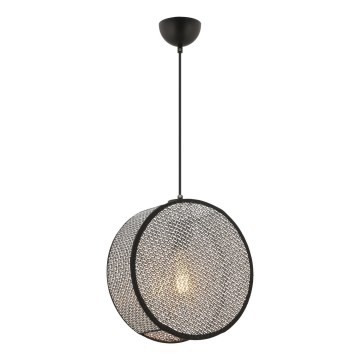 Lampa wisząca na lince BIG DRUM 1xE27/60W/230V szara/czarna