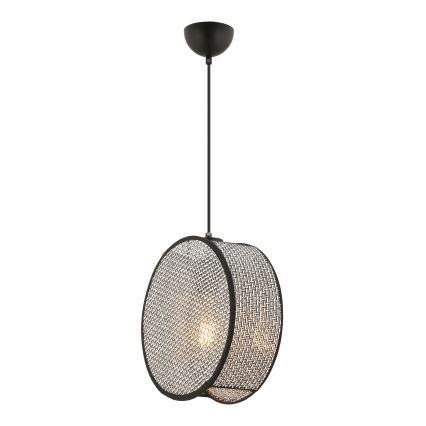 Lampa wisząca na lince BIG DRUM 1xE27/60W/230V szara/czarna