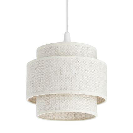 Lampa wisząca na lince BOHO 1xE27/60W/230V śr. 20 cm biała