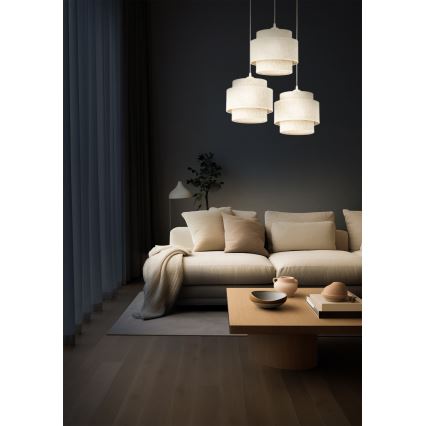 Lampa wisząca na lince BOHO 3xE27/60W/230V biała