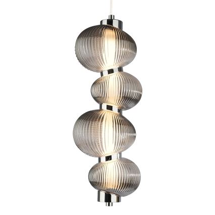 Lampa wisząca na lince BOLLA LED/17W/230V Ø 16 cm, chrom błyszczący / przydymiony szary