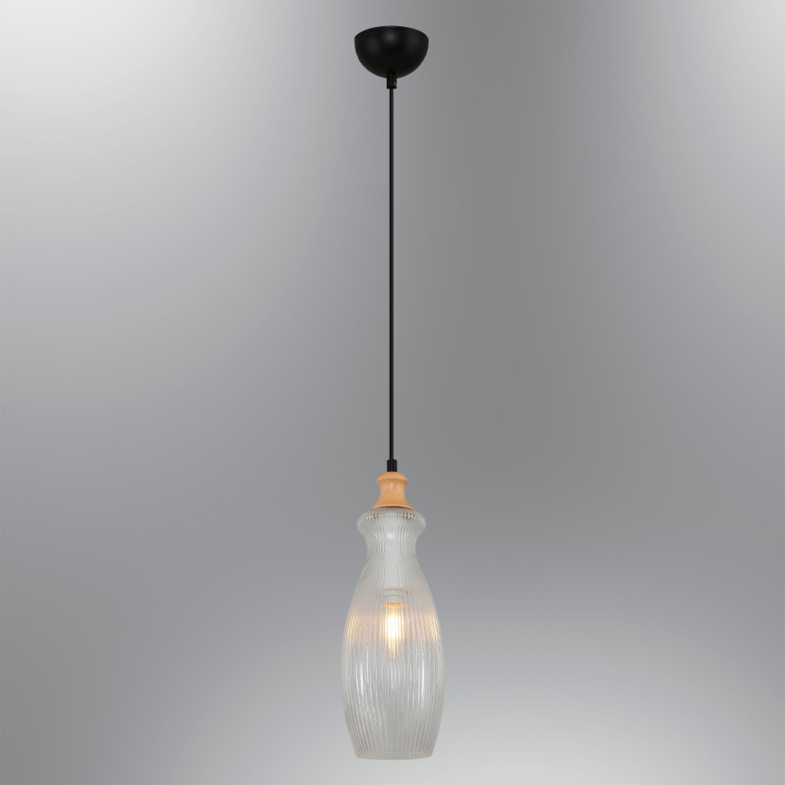 Lampa wisząca na lince BOTTLE 1xE14/4W/230V przezroczysta