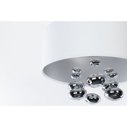 Lampa wisząca na lince BUBBLE 1xE27/60W/230V śr. 40 cm biała