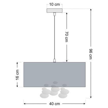 Lampa wisząca na lince BUBBLE 1xE27/60W/230V śr. 40 cm biała