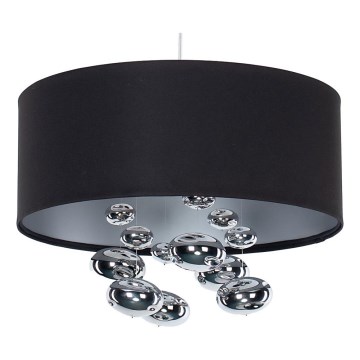 Lampa wisząca na lince BUBBLE 1xE27/60W/230V śr. 40 cm czarna