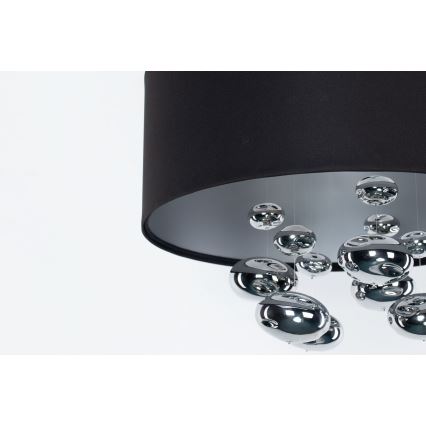 Lampa wisząca na lince BUBBLE 1xE27/60W/230V śr. 40 cm czarna