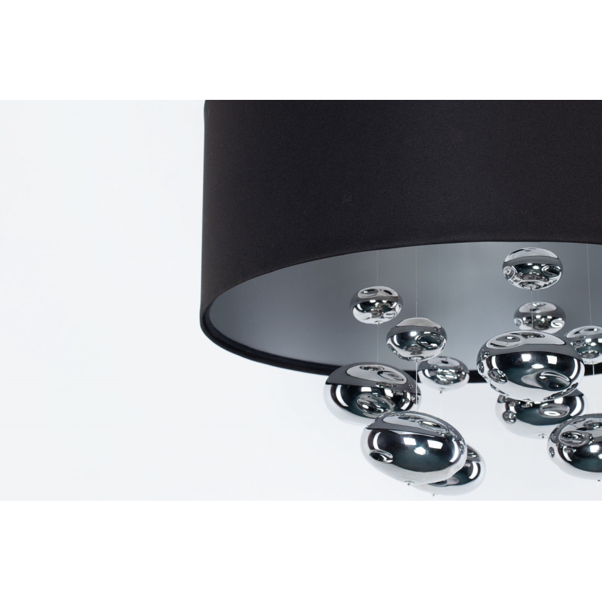 Lampa wisząca na lince BUBBLE 1xE27/60W/230V śr. 40 cm czarna