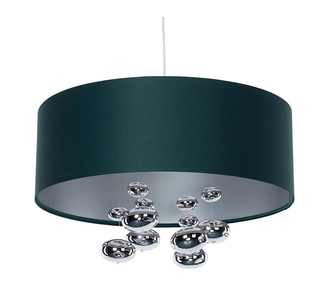 Lampa wisząca na lince BUBBLE 1xE27/60W/230V śr. 40 cm zielona