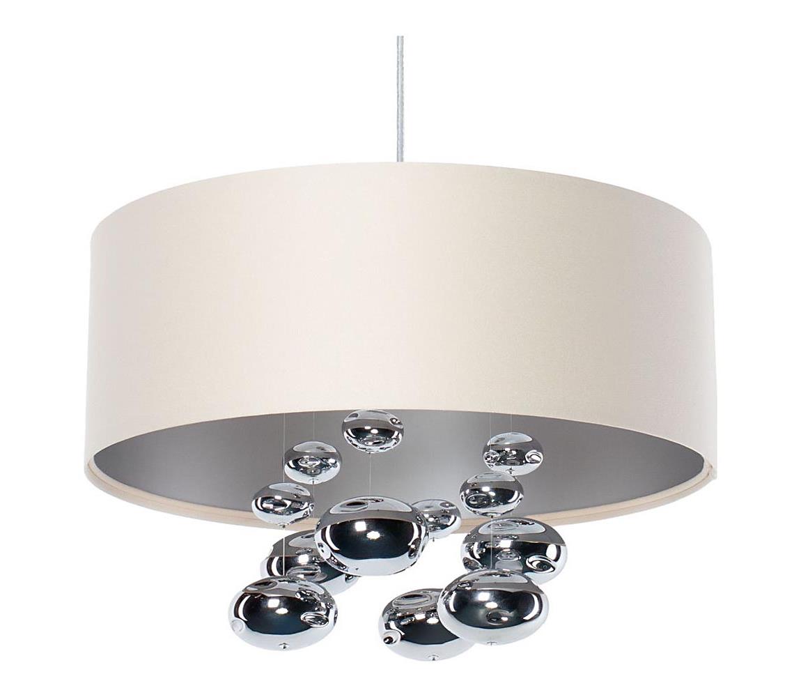 Lampa wisząca na lince BUBBLE 1xE27/60W/230V śr. 50 cm beżowa
