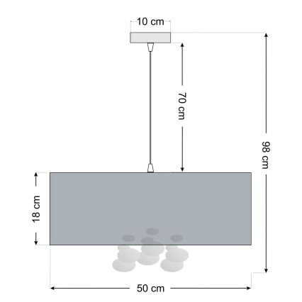 Lampa wisząca na lince BUBBLE 1xE27/60W/230V śr. 50 cm beżowa