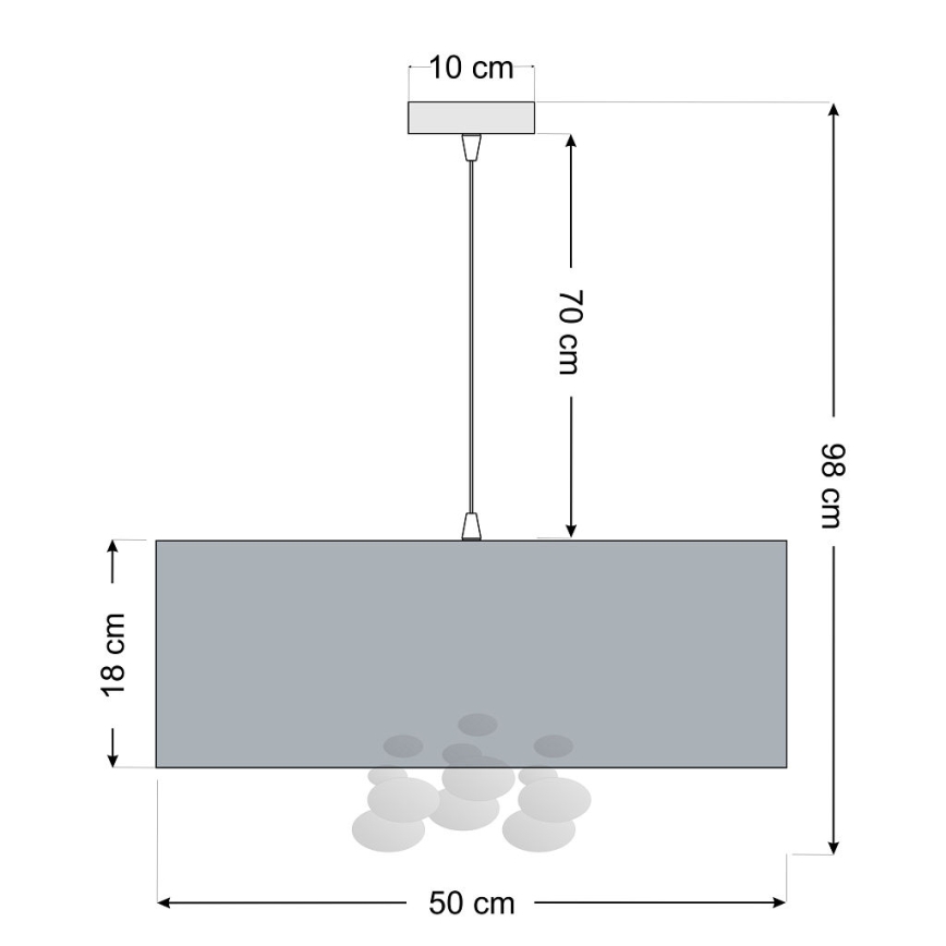 Lampa wisząca na lince BUBBLE 1xE27/60W/230V śr. 50 cm beżowa