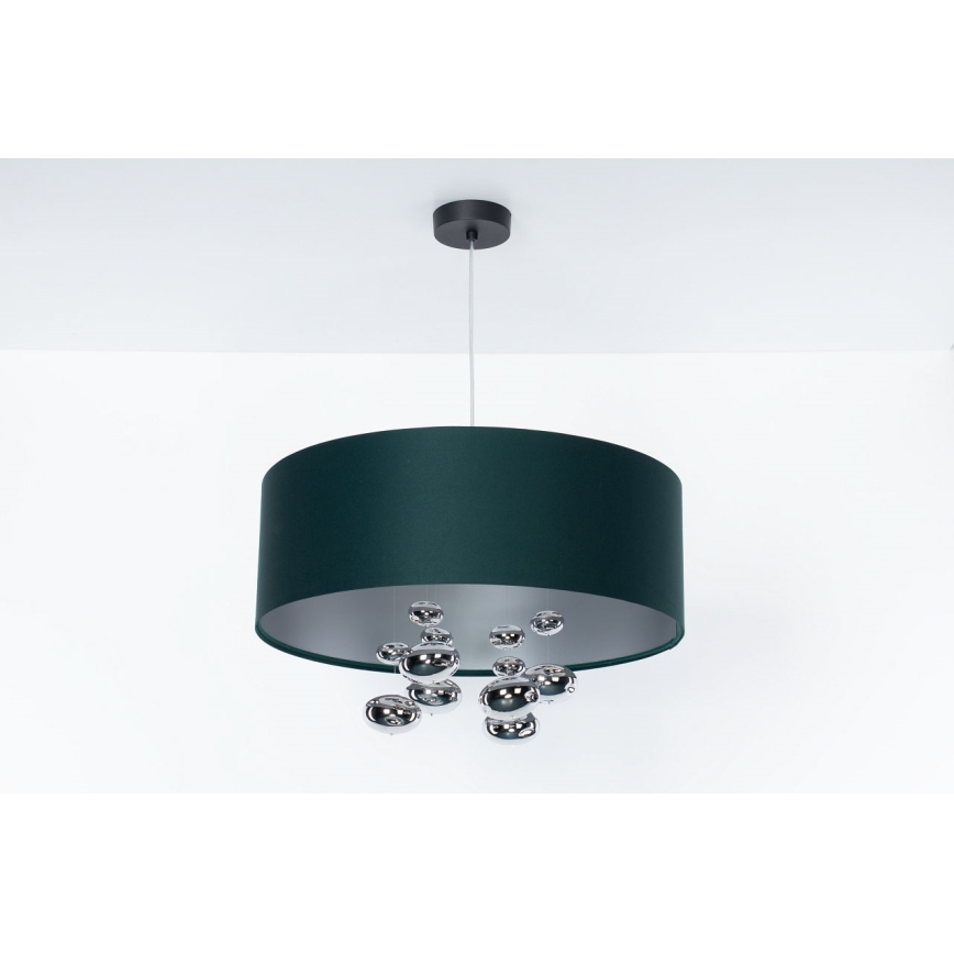 Lampa wisząca na lince BUBBLE 1xE27/60W/230V Ø 50 cm zielona