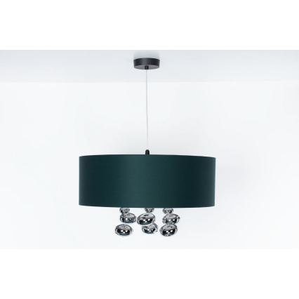 Lampa wisząca na lince BUBBLE 1xE27/60W/230V Ø 50 cm zielona