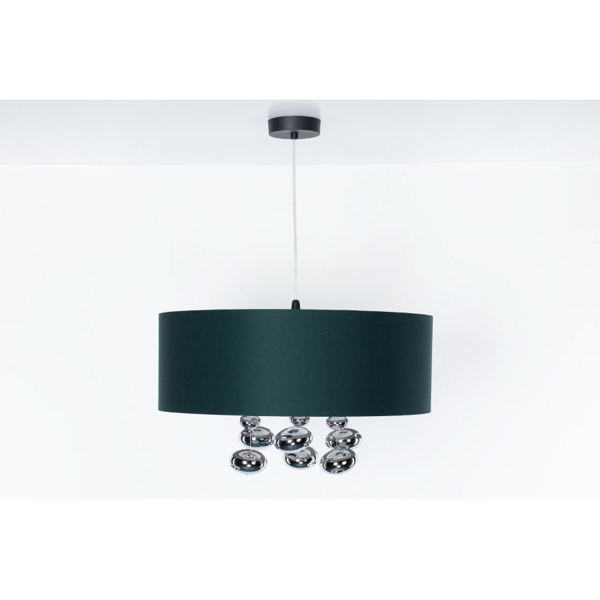Lampa wisząca na lince BUBBLE 1xE27/60W/230V Ø 50 cm zielona