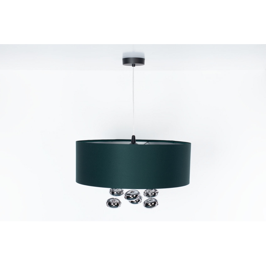 Lampa wisząca na lince BUBBLE 1xE27/60W/230V Ø 50 cm zielona