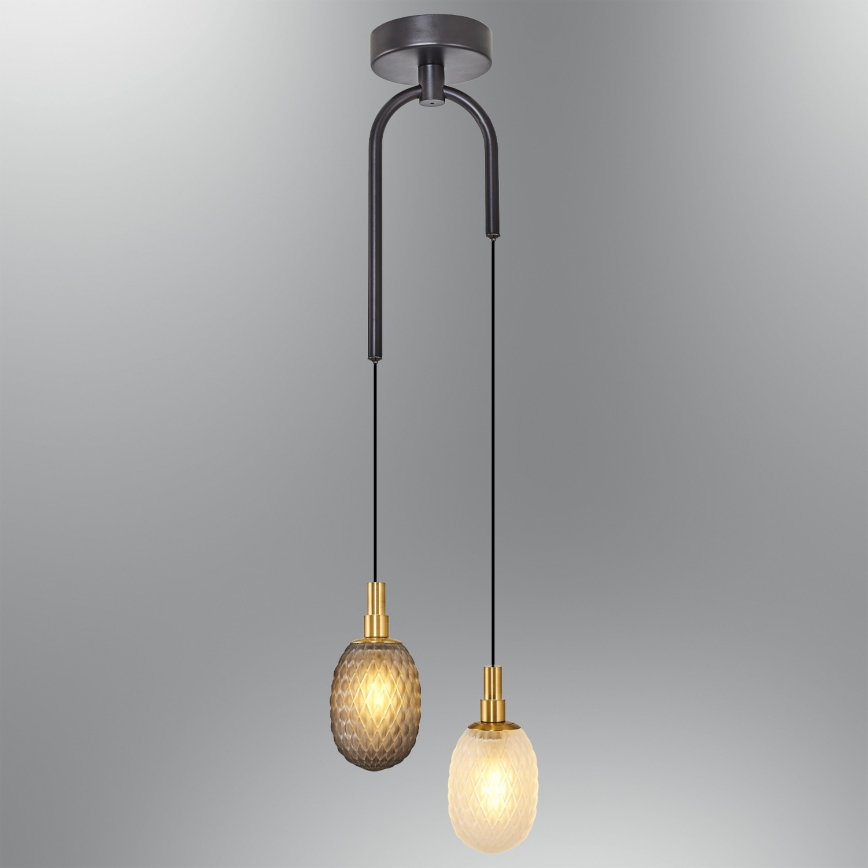 Lampa wisząca na lince CACTUS 2xG9/5W/230V szary/biały