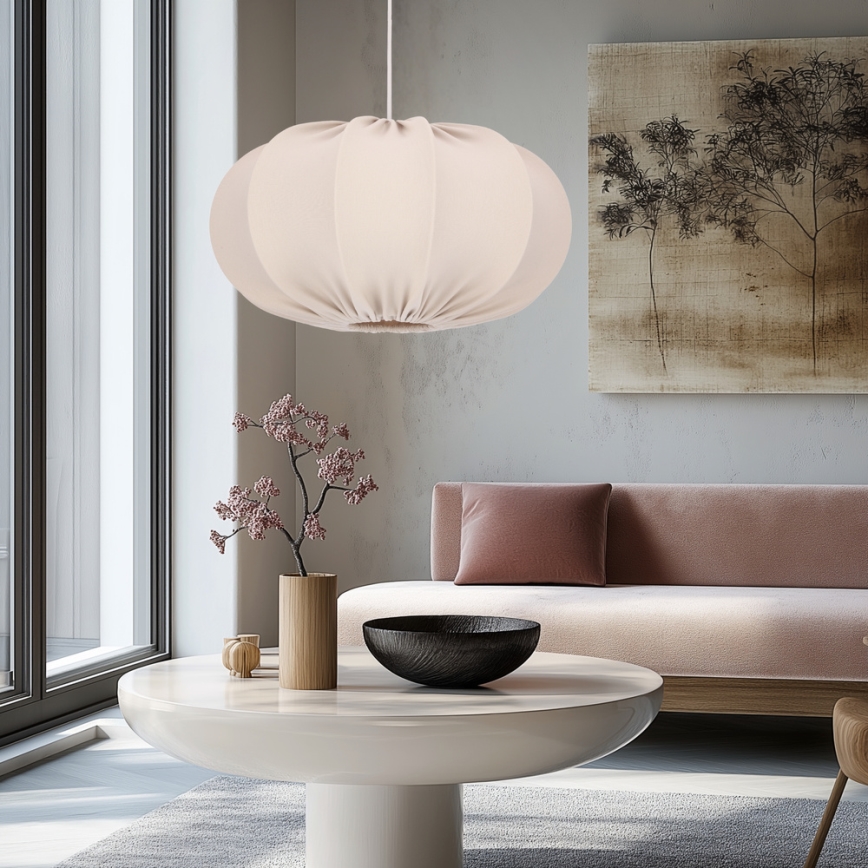 Lampa wisząca na lince CAFEE 1xE27/40W/230V śr. 52 cm beżowa