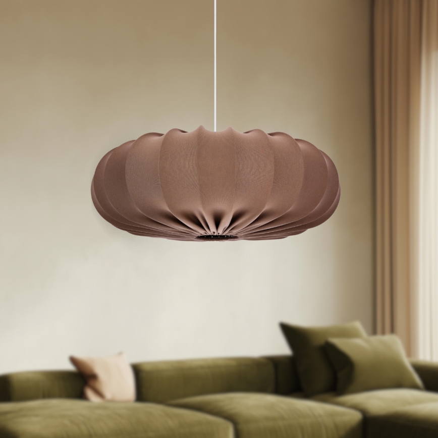 Lampa wisząca na lince CAFEE 1xE27/40W/230V śr. 66 cm brązowa