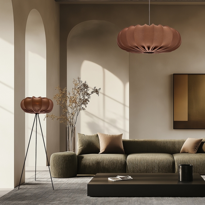Lampa wisząca na lince CAFEE 1xE27/40W/230V śr. 66 cm brązowa
