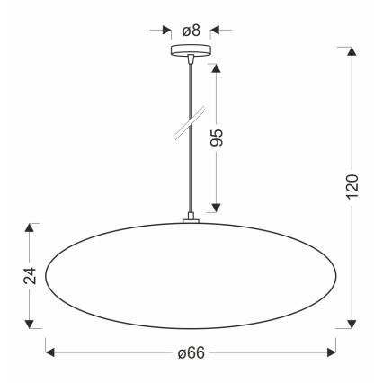 Lampa wisząca na lince CAFEE 1xE27/40W/230V śr. 66 cm brązowa