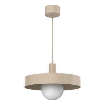 Lampa wisząca na lince CANAN 1xE27/15W/230V śr. 40 cm beżowa