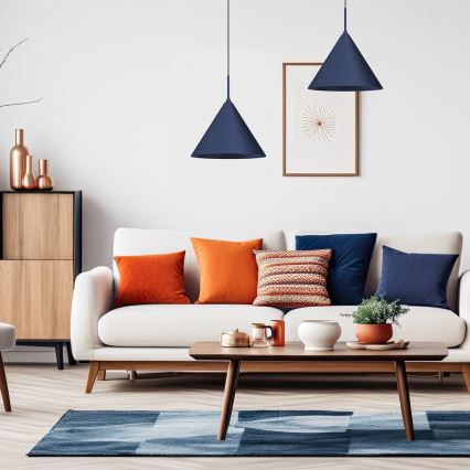 Lampa wisząca na lince CAPITAL 1x GX53/15W/230V Ø 32 cm, niebieska