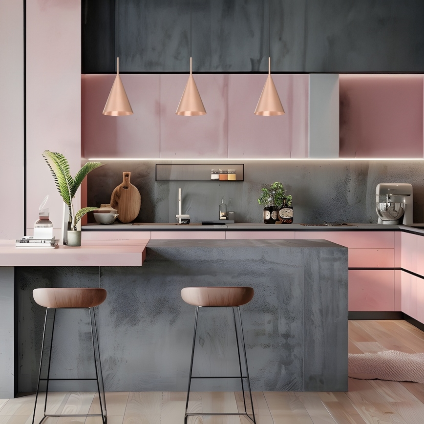 Lampa wisząca na lince CAPITAL 1xGX53/15W/230V śr. 17 cm różowe złoto