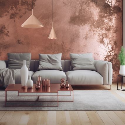 Lampa wisząca na lince CAPITAL 1xGX53/15W/230V śr. 17 cm różowe złoto