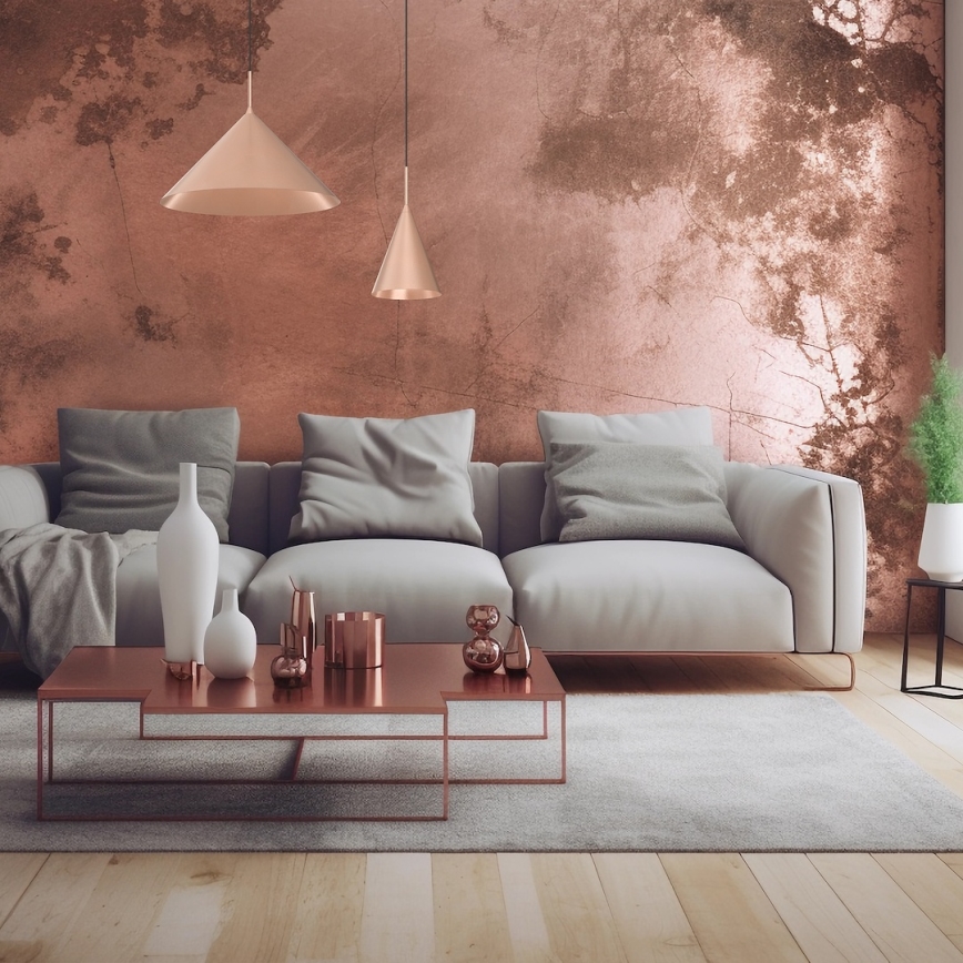 Lampa wisząca na lince CAPITAL 1xGX53/15W/230V śr. 17 cm różowe złoto