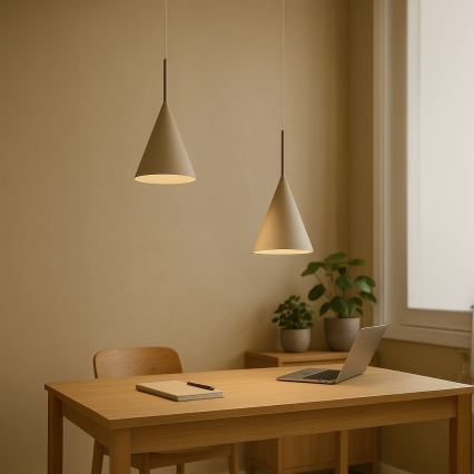 Lampa wisząca na lince CAPITAL 1xGX53/15W/230V śr. 17 cm taupe