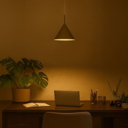 Lampa wisząca na lince CAPITAL 1xGX53/15W/230V śr. 32 cm beżowa