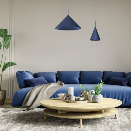 Lampa wisząca na lince CAPITAL 1xGX53/15W/230V śr. 46 cm niebieska