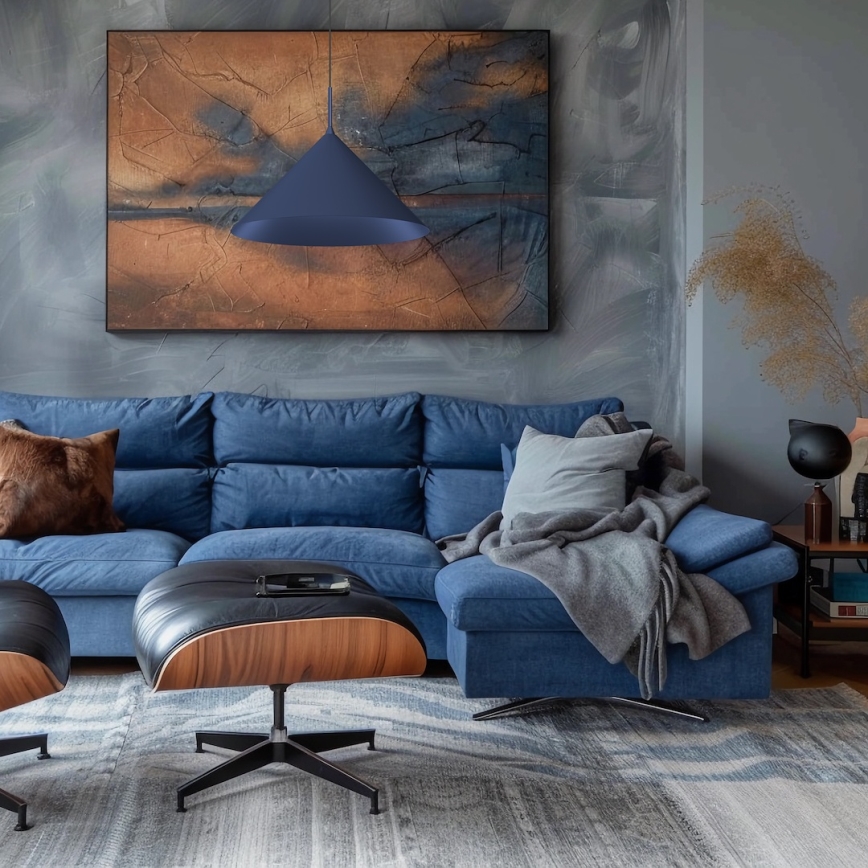 Lampa wisząca na lince CAPITAL 1xGX53/15W/230V śr. 46 cm niebieska