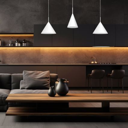 Lampa wisząca na lince CAPITAL 1xGX53/15W/230V średnica 32 cm biała